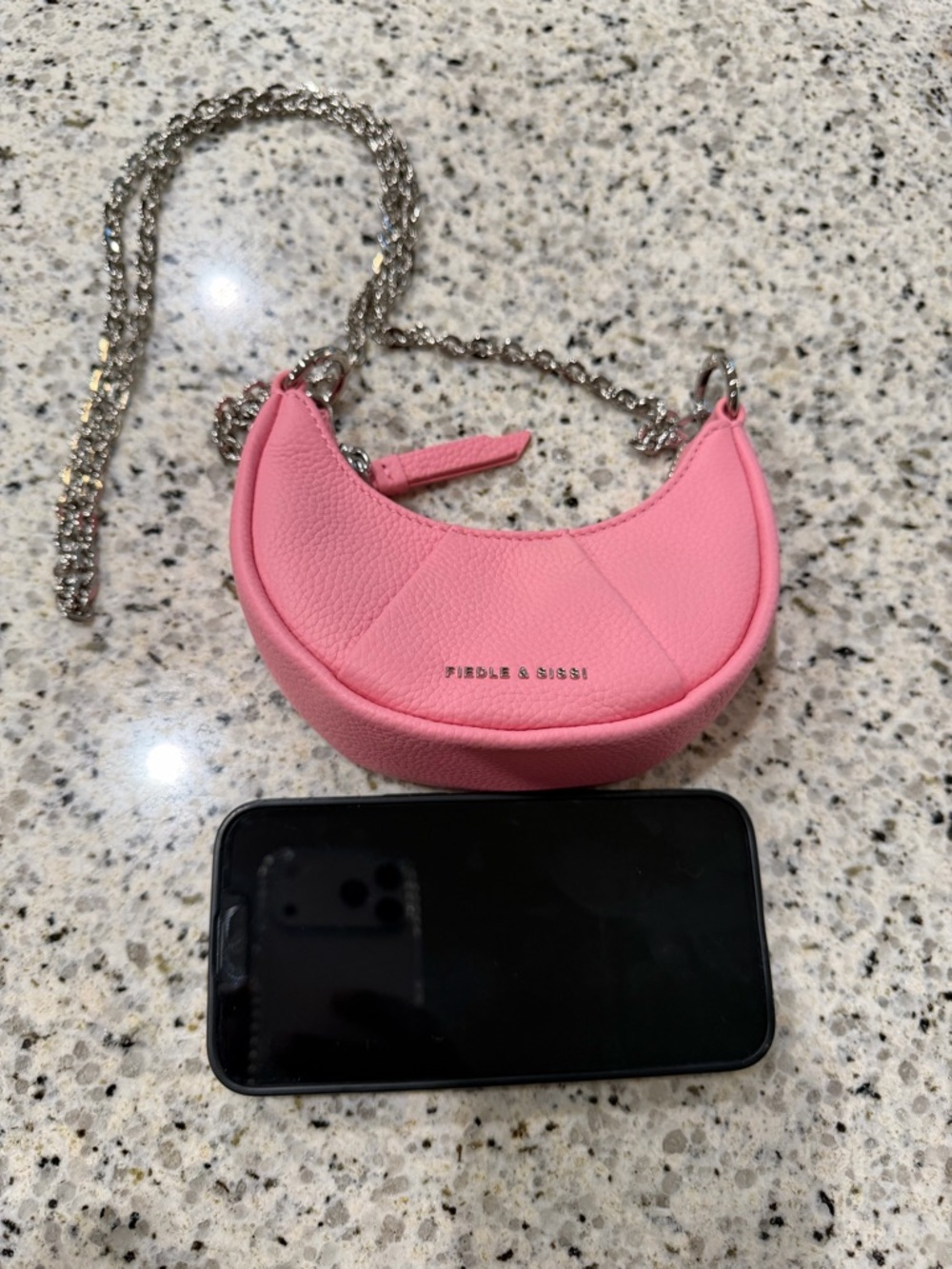 Fiedle & Sissi Pink Crescent Mini Bag with Chain - Picture 4 of 6